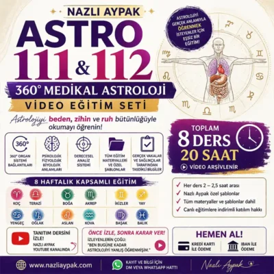 ASTRO 111 & 112  360° MEDİKAL PSİKOSOMATİK ASTROLOJİ VİDEO EĞİTİM SETİ